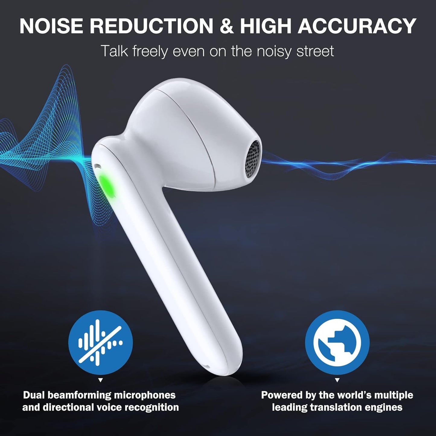 Original TimeKettle WT2 Language Simultaneous Translator Earphone Business Interpretation Headset Travel Voice Translation Earbud